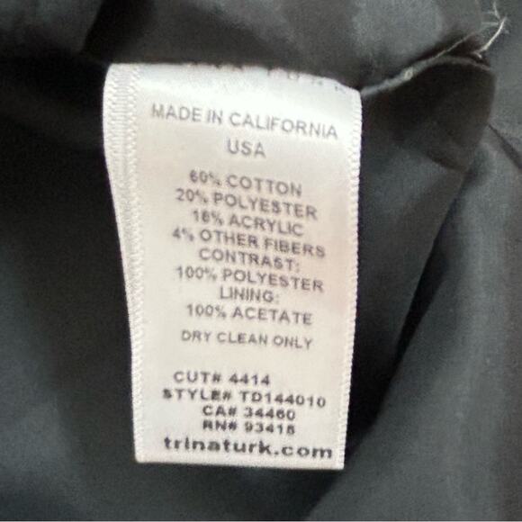 Trina Turk Dress Womens Size 4 Black White Mini Sheath Sleeveless Classic Chic - Picture 9 of 12